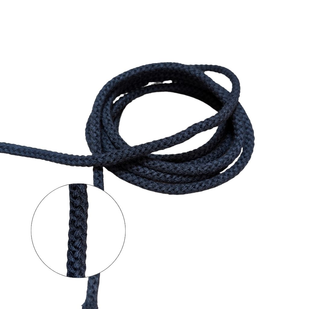 Cordón 6mm algodón negro